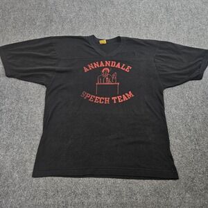 Vintage Annandale Speech Team Tee Mens XL Black Red Minnesota 90s Double Stitch